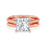 Photo of Jena 2 ct tw. Lab Grown Diamond Princess Solitaire Bridal Set 10K Rose Gold [BR2161R-K195]