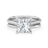Photo of Jena 2 ct tw. Lab Grown Diamond Princess Solitaire Bridal Set 10K White Gold [BR2161W-K195]