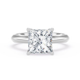 Photo of Jena 2 ct tw. Lab Grown Diamond Princess Solitaire Bridal Set 10K White Gold [BT2161WE-K195]
