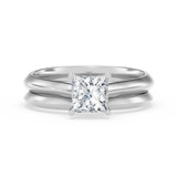 Photo of Jena 3/4 ct tw. Lab Grown Diamond Princess Solitaire Bridal Set 14K White Gold [BR2217W-C000]
