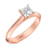 Photo of Jena 1/2 ct tw. Lab Grown Diamond Princess Solitaire Engagement Ring 14K Rose Gold [BT2160RE-C000]