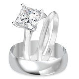 Photo of Jena 2 ct tw. Diamond Princess Solitaire Trio Set 14K White Gold [BT2190W-P195]
