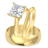 Photo of Jena 2 ct tw. Lab Grown Diamond Princess Solitaire Trio Set 10K Yellow Gold [BT2161Y-K195]