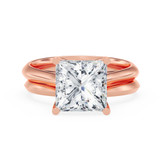 Photo of Jena 3 ct tw. Lab Grown Diamond Princess Solitaire Bridal Set 10K Rose Gold [BR2162R-K295]