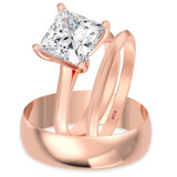 Photo of Jena 3 ct tw. Lab Grown Diamond Princess Solitaire Trio Set 10K Rose Gold [BT2162R-K295]