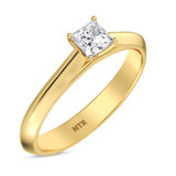 Photo of Jena 1/4 ct tw. Lab Grown Diamond Princess Solitaire Engagement Ring 10K Yellow Gold [BT2216YE-C000]