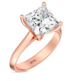 Photo of Jena 3 ct tw. Lab Grown Diamond Princess Solitaire Engagement Ring 10K Rose Gold [BT2162RE-K295]