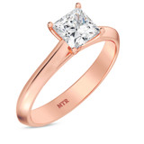 Photo of Jena 3/4 ct tw. Diamond Princess Solitaire Engagement Ring 14K Rose Gold [BT2231RE-P070]
