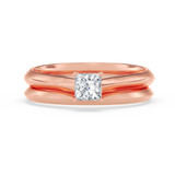 Photo of Jena 1/4 ct tw. Diamond Princess Solitaire Bridal Set 14K Rose Gold [BR2230R-P023]
