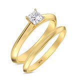 Photo of Jena 1/4 ct tw. Diamond Princess Solitaire Bridal Set 14K Yellow Gold [BR2230Y-P023]