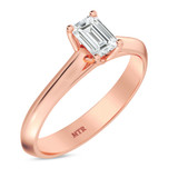 Photo of Jena 1/2 ct tw. Lab Grown Diamond Emerald Solitaire Bridal Set 14K Rose Gold [BT1929RE-C000]