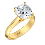 Photo of Jena 3 ct tw. Lab Grown Diamond Cushion Solitaire Bridal Set 10K Yellow Gold [BT2180YE-Q295]