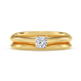 Photo of Jena 1/4 ct tw. Diamond Cushion Solitaire Bridal Set 10K Yellow Gold [BR2234Y-U023]