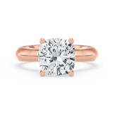 Photo of Jena 3 ct tw. Lab Grown Diamond Cushion Solitaire Engagement Ring 14K Rose Gold [BT2180RE-Q295]