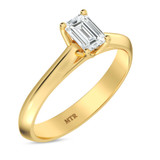 Photo of Jena 1/2 ct tw. Diamond Emerald Solitaire Bridal Set 10K Yellow Gold [BT2200YE-E045]