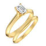 Photo of Jena 1/2 ct tw. Diamond Emerald Solitaire Bridal Set 14K Yellow Gold [BR2200Y-E045]