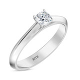 Photo of Jena 1/4 ct tw. Diamond Cushion Solitaire Trio Set 10K White Gold [BT2234WE-U023]