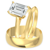 Photo of Jena 3 ct tw. Lab Grown Diamond Emerald Solitaire Trio Set 10K Yellow Gold [BT2172Y-N295]