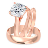 Photo of Jena 3 ct tw. Cushion Solitaire Trio Set 10K Rose Gold [BT2211R-U295]