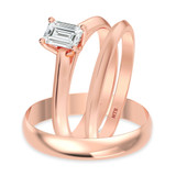 Photo of Jena 1/2 ct tw. Lab Grown Diamond Emerald Solitaire Trio Set 14K Rose Gold [BT1929R-C000]