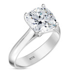 Photo of Jena 3 ct tw. Lab Grown Diamond Cushion Solitaire Engagement Ring 14K White Gold [BT2180WE-Q295]