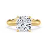 Photo of Jena 3 ct tw. Lab Grown Cushion Solitaire Engagement Ring 14K Yellow Gold [BT2180YE-Q295]