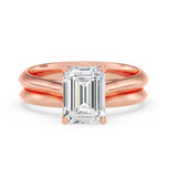 Photo of Jena 2 ct tw. Diamond Emerald Solitaire Bridal Set 14K Rose Gold [BR2202R-E195]