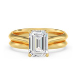 Photo of Jena 2 ct tw. Lab Grown Diamond Emerald Solitaire Bridal Set 14K Yellow Gold [BR2171Y-N195]