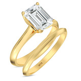 Photo of Jena 2 ct tw. Lab Grown Diamond Emerald Solitaire Bridal Set 14K Yellow Gold [BR2171Y-N195]