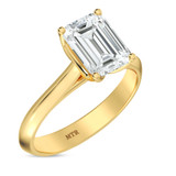 Photo of Jena 2 ct tw. Lab Grown Diamond Emerald Solitaire Bridal Set 14K Yellow Gold [BT2171YE-N195]