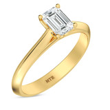 Photo of Jena 3/4 ct tw. Lab Grown Diamond Emerald Solitaire Bridal Set 14K Yellow Gold [BT2213YE-C000]