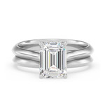 Photo of Jena 2 ct tw. Diamond Emerald Solitaire Bridal Set 14K White Gold [BR2202W-E195]