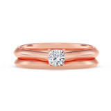 Photo of Jena 1/4 ct tw. Lab Grown Diamond Cushion Solitaire Bridal Set 10K Rose Gold [BR2220R-C000]