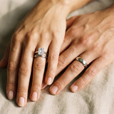 Photo of Jena 3 ct tw. Lab Grown Diamond Emerald Solitaire Bridal Set 10K White Gold [BR2172W-N295]