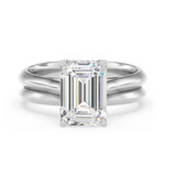 Photo of Jena 3 ct tw. Lab Grown Diamond Emerald Solitaire Bridal Set 10K White Gold [BR2172W-N295]