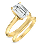 Photo of Jena 3 ct tw. Lab Grown Diamond Emerald Solitaire Bridal Set 10K Yellow Gold [BR2172Y-N295]