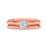 Photo of Jena 1/2 ct tw. Diamond Cushion Solitaire Bridal Set 14K Rose Gold [BR2208R-U045]