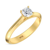 Photo of Jena 1/2 ct tw. Diamond Cushion Solitaire Engagement Ring 14K Yellow Gold [BT2208YE-U045]