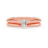 Photo of Jena 1/4 ct tw. Diamond Emerald Solitaire Bridal Set 14K Rose Gold [BR2226R-E023]