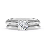Photo of Jena 1 ct tw. Lab Grown Diamond Cushion Solitaire Bridal Set 10K White Gold [BR2178W-C000]
