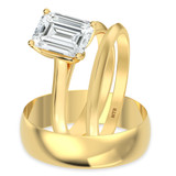 Photo of Jena 2 ct tw. Lab Grown Diamond Emerald Solitaire Trio Set 14K Yellow Gold [BT2171Y-N195]