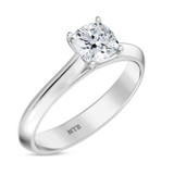 Photo of Jena 1 ct tw. Diamond Cushion Solitaire Engagement Ring 14K White Gold [BT2209WE-U095]