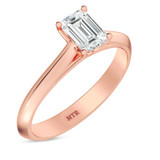 Photo of Jena 3/4 ct tw. Diamond Emerald Solitaire Engagement Ring 14K Rose Gold [BT2227RE-E070]