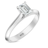 Photo of Jena 3/4 ct tw. Diamond Emerald Solitaire Engagement Ring 10K White Gold [BT2227WE-E070]