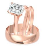 Photo of Jena 2 ct tw. Diamond Emerald Solitaire Trio Set 14K Rose Gold [BT2202R-E195]