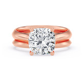 Photo of Jena 3 ct tw. Lab Grown Diamond Cushion Solitaire Bridal Set 14K Rose Gold [BR2180R-Q295]