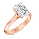 Photo of Jena 2 ct tw. Diamond Emerald Solitaire Engagement Ring 14K Rose Gold [BT2202RE-E195]
