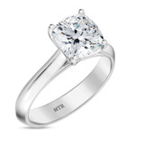 Photo of Jena 2 ct tw. Lab Grown Diamond Cushion Solitaire Engagement Ring 14K White Gold [BT2179WE-Q195]