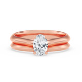 Photo of Jena 1/2 ct tw. Lab Grown Diamond Oval Solitaire Bridal Set 14K Rose Gold [BR2163R-C000]