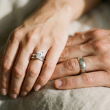 Photo of Jena 3 ct tw. Lab Grown Diamond Oval Solitaire Trio Set 10K White Gold [BT2166W-I295]